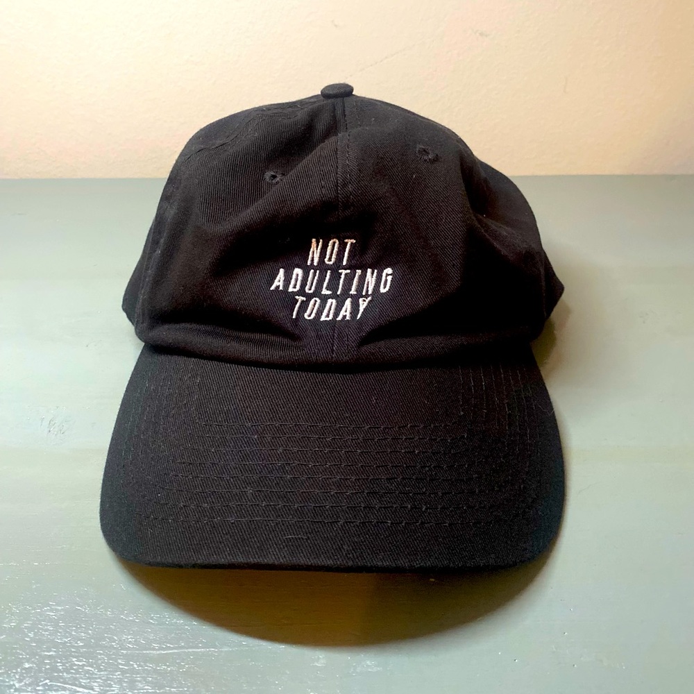 Spencer's Black 'Not Adulting Today' Baseball Cap